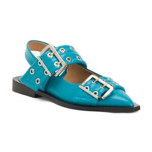 GANNI Made In Portugal Feminine Buckle Ballerina Flats